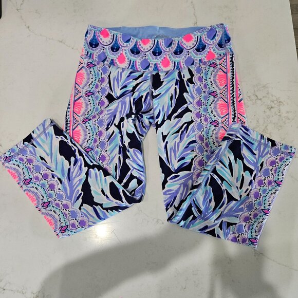 Lilly Pulitzer Luxletic Leggings Small Weekender Crop Flock Together Print Pink - Picture 4 of 9